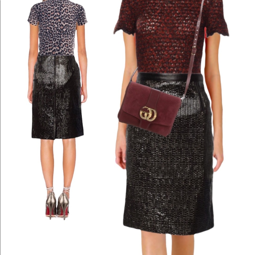 Escada Knee-Length Leather Skirt | M | US6